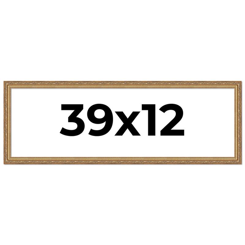 39x12 Frame Red Solid Wood Picture Frame Width 1.75 Inches | Interior Frame Depth 1 13/16 Inches