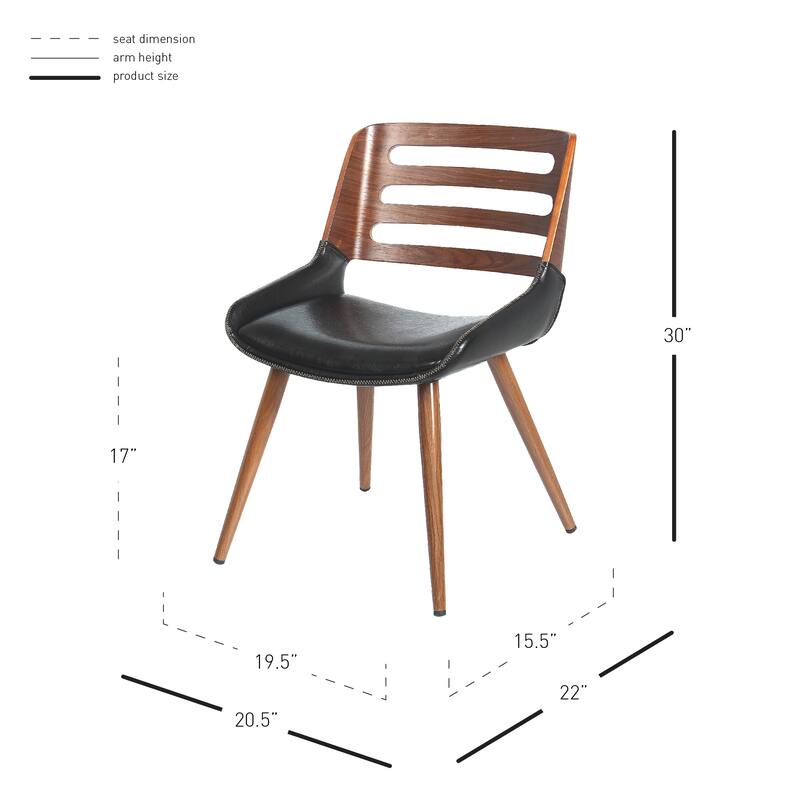 NPD Furniture Shelton Brown and Black Faux Wood Metal Side Chair