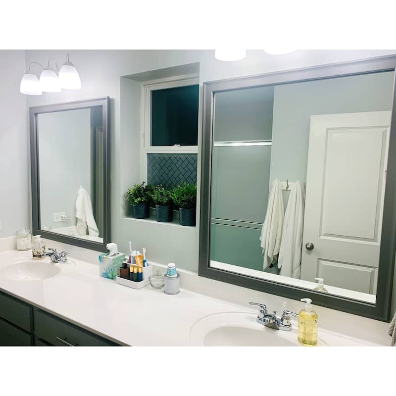 Frame My Mirror Dark Grey Framed Vanity Mirror, Morgan Design