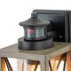 preview thumbnail 3 of 6, 1-Light Black and Faux Wood Motion Sensor Outdoor Wall Sconce - Black&Faux Wood