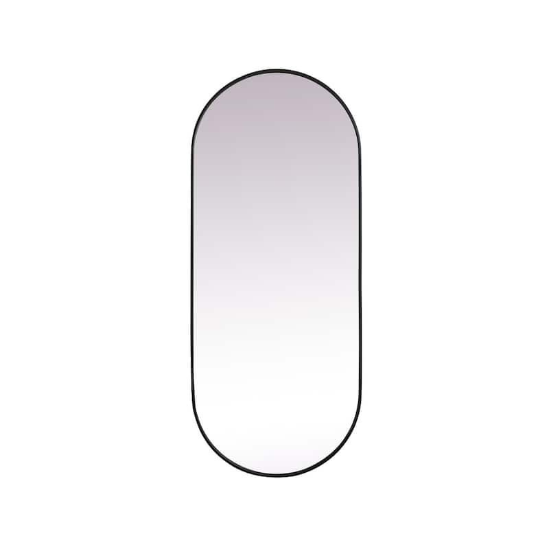 Indigo Home Metal Frame Oval Mirror 30x72 Inch - Black