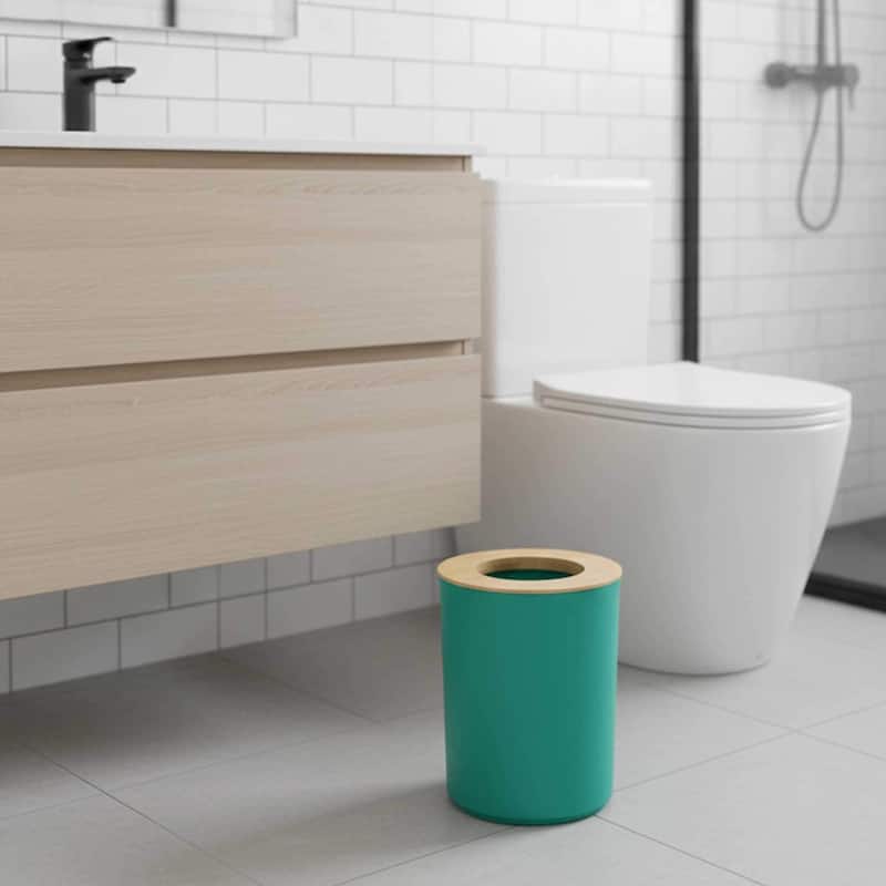 Padang Bathroom Accessories Set Bamboo - Waste Basket Only - Green Caribbean Bamboo