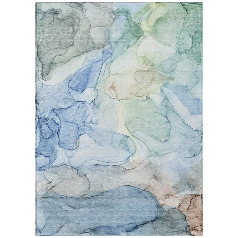Dava Contemporary Abstract Weather Resistant Versatile Elegance Outdoor Rug