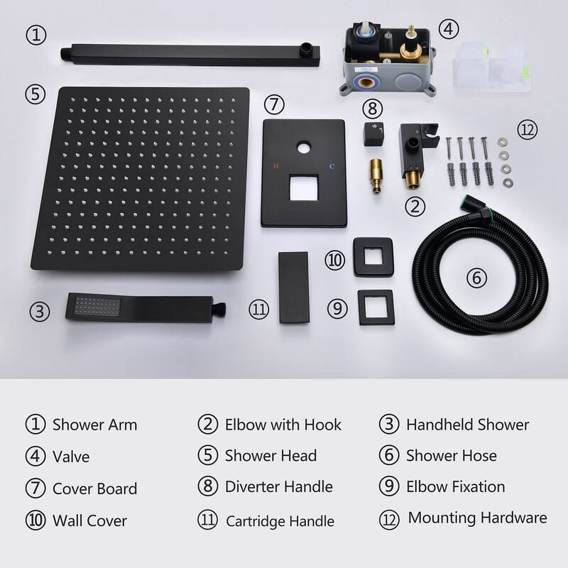 Eridanus Squared Two-Function Rain Shower Combo Set with Hand Shower