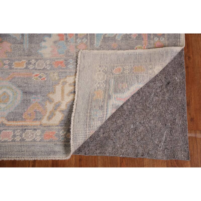 Hand Knotted Oriental 100% Wool Carpet Transitional All-Over Greys & Charcoal Oushak Area Rug - 9' 11'' X 8' 0''