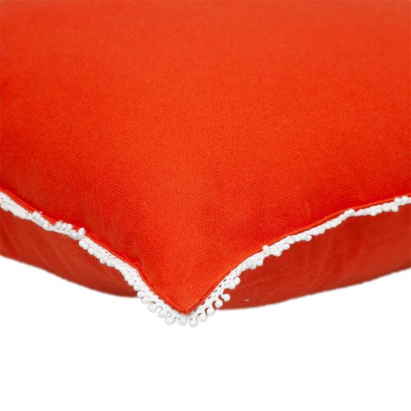 HomeRoots 20" Orange Cotton Throw Pillow