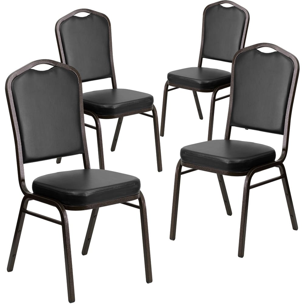 4 Pack Crown Back Stacking Banquet Chair - 20.25"D x 17.25"W x 38"H
