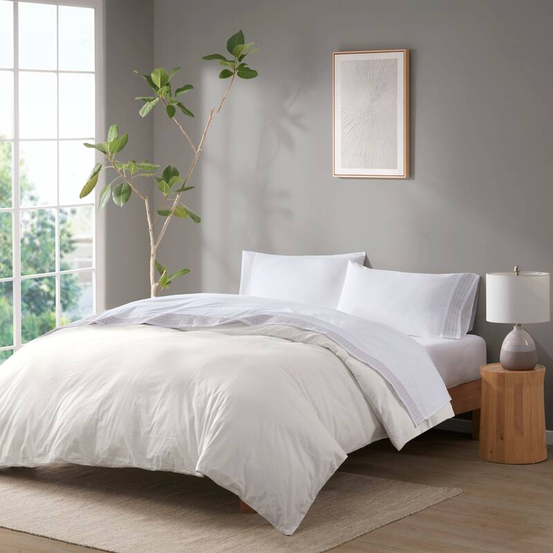 Madison Park Embroidered Microfiber 4 PC Sheet Set