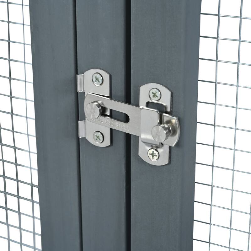 Outdoor Cat Catio Enclosure with Double Enter Doors & Climbing shelves, Weatherproof Pine Wood Playground with 7 Wood Boxes