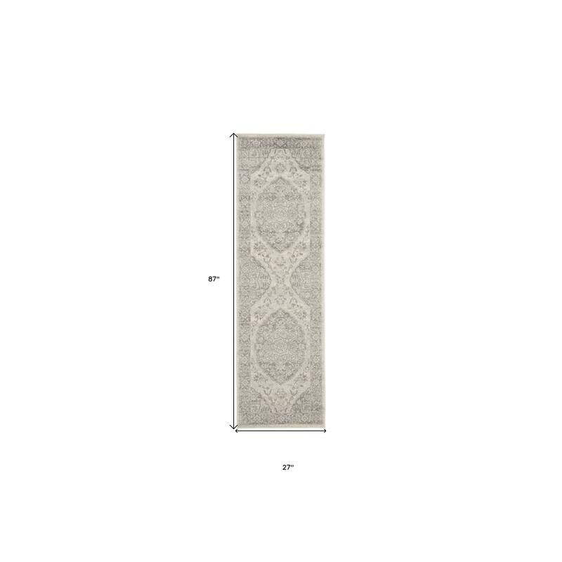 HomeRootsFloral Medallion Transitional Runner Area Rug - 87' X '27' X '0.5