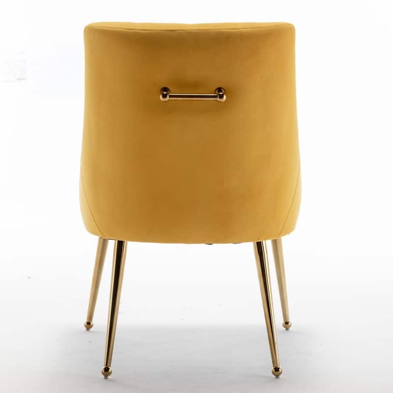 SEYNAR Modern Dining Chairs Set of 6, Velvet Accent Chair Tufted Back Armless Chair with Back Pull