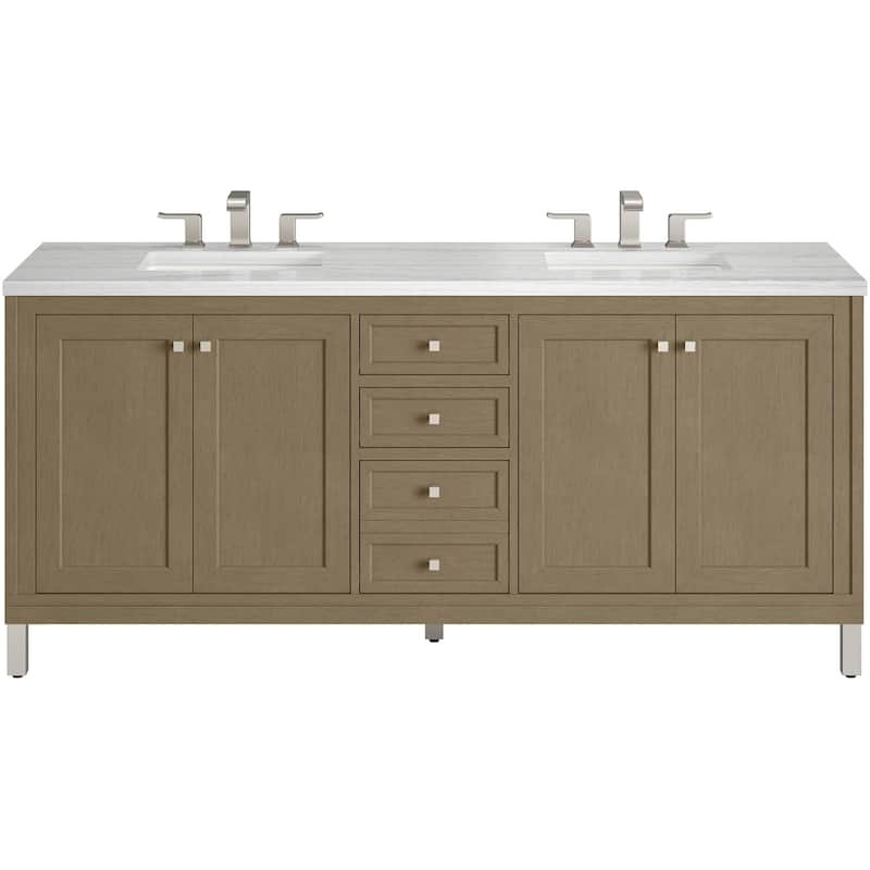 James Martin Vanities 503-V72-3AF Chicago 72" Free Standing Double - Walnut Whisper