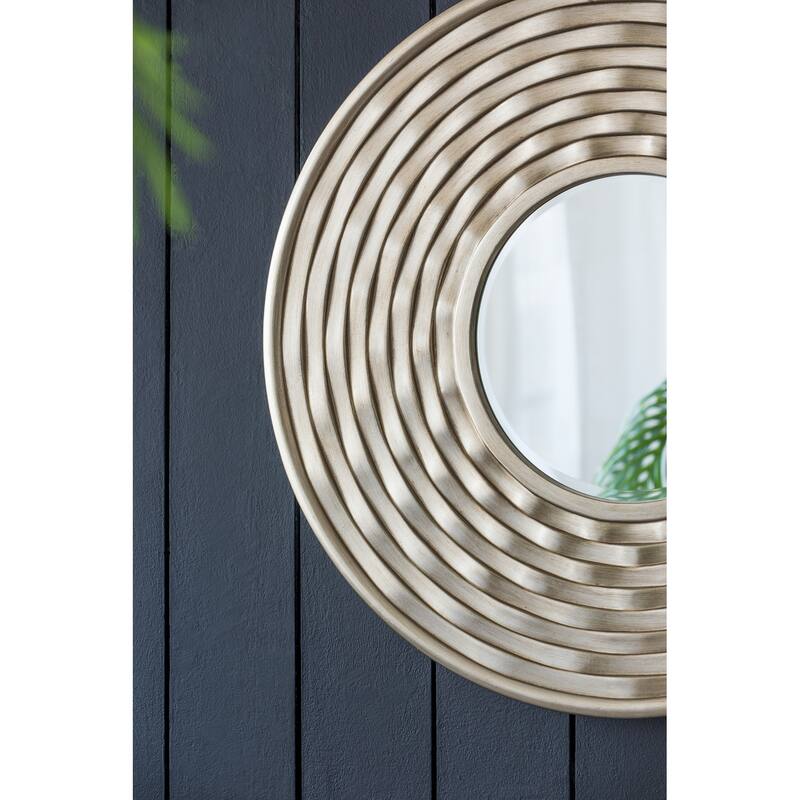 Round Wall Mounted Mirror - Home Decor for Bathroom, Living Room - Silver