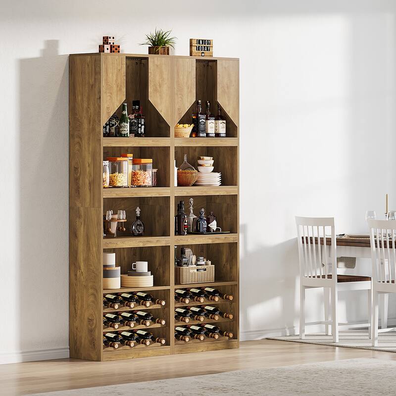 86.6" Tall Wine Bar Cabinet