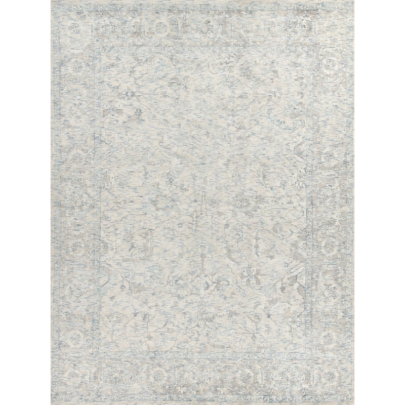 EXQUISITE RUGS Tuscany Hand-loomed Wool/Bamboo Silk Beige/Blue Area Rug.
