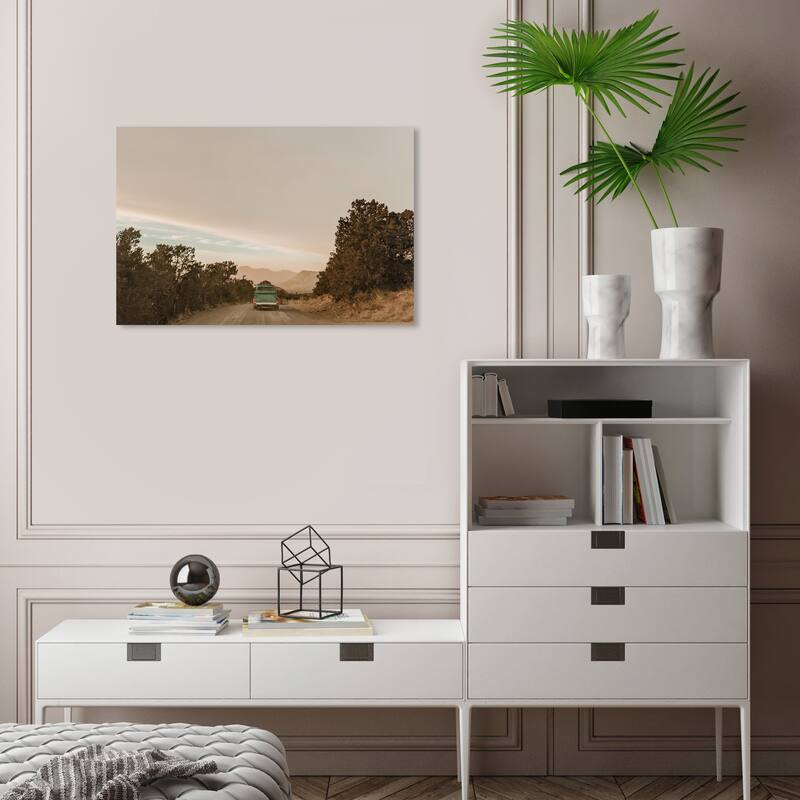 Wynwood Studio Canvas Nature and Landscape On Road to the Countryside Green and Modern & Contemporary Wall Art Canvas Print - 16 x 24