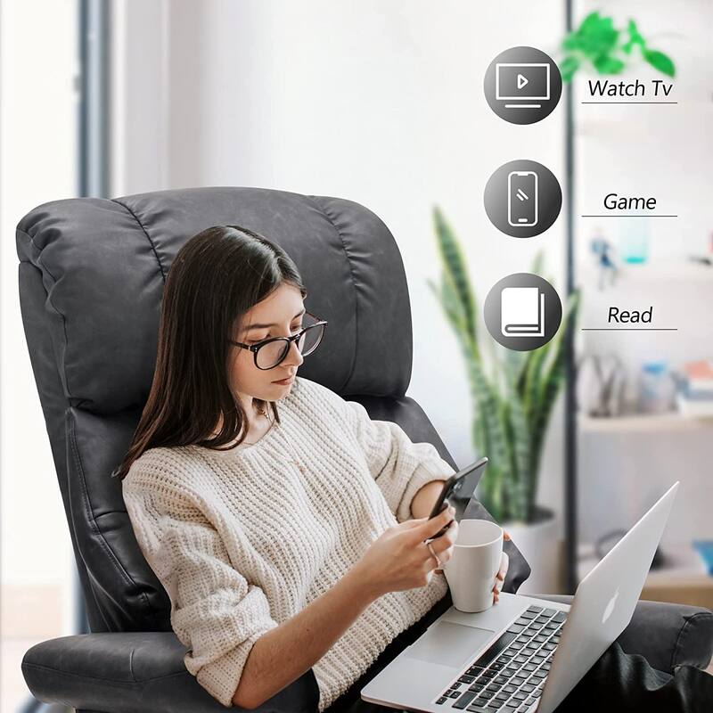 MCombo Recliner Chair with Ottoman Vibration Massag Faux Leather 9068