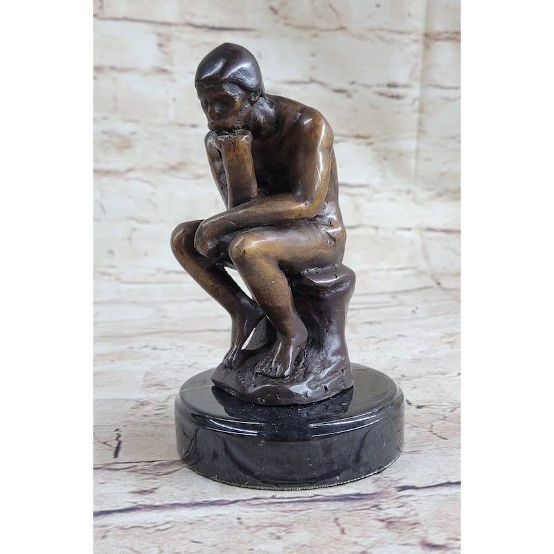 The Thinker Thinking Man By Auguste Rodin Bronze Desktop Statue Sculpture Figure 6 Inches X 4 Inches