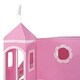 preview thumbnail 14 of 31, Full Size Loft Bed with Castle Tower, Slide, and Play Tent, Solid Pine Wood Construction with Spacious Under-Bed Play Area