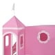 preview thumbnail 14 of 12, Pink Full Size Cute Wood House Loft Bed with Slide & Tent