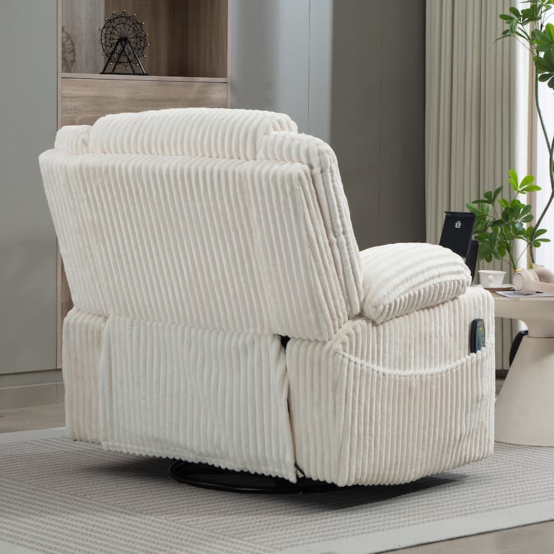 Oversized 270° Swivel Rocker Recliner Chair with Adjustable Headrest & Infinite Position