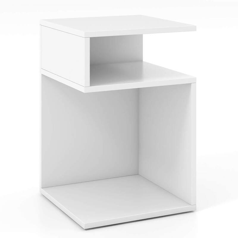 Gymax 2PCS S-Shaped Side Table for Small Space Morden End Table