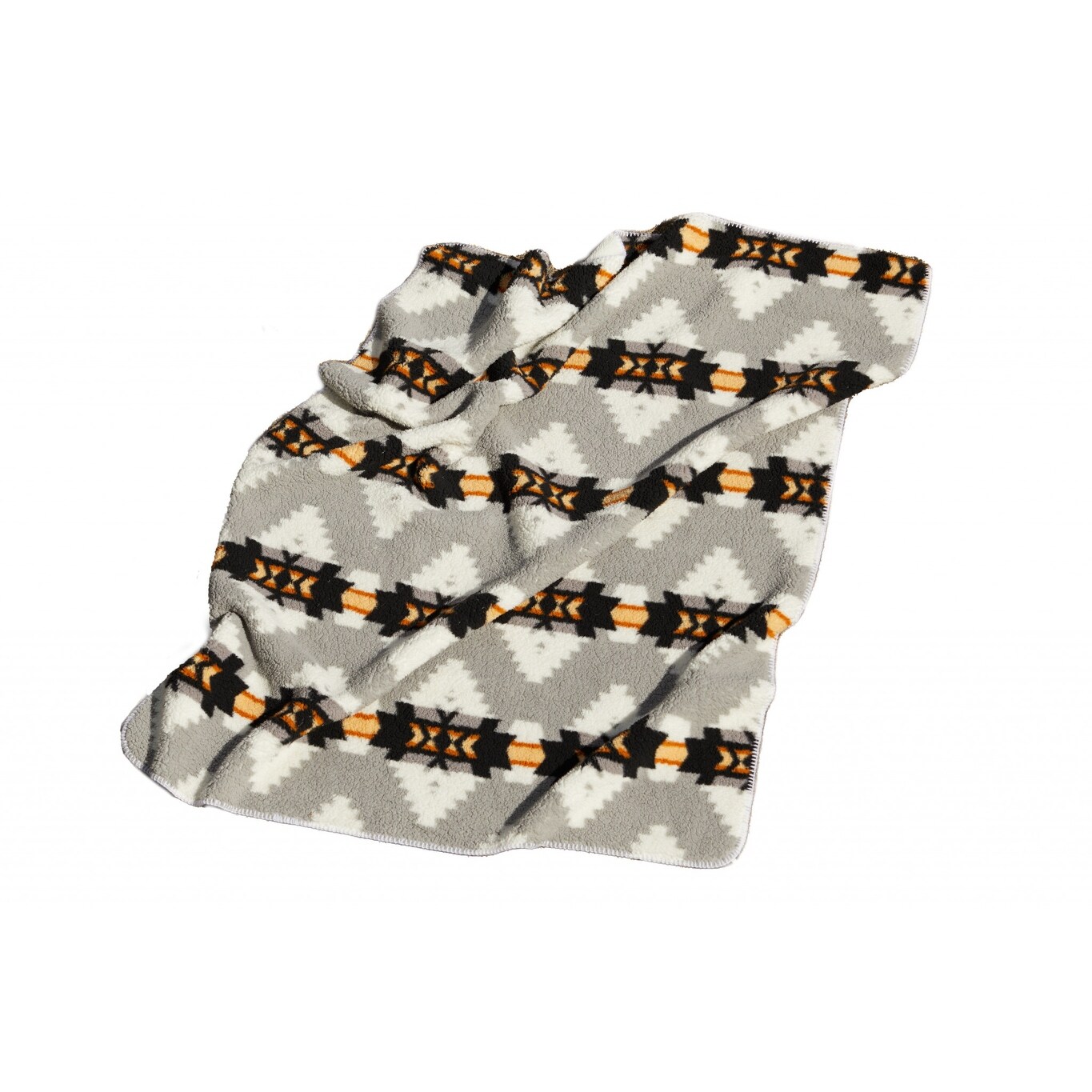 Gray Knitted Sherpa Geometric Reversable Throw Gray Knitted Sherpa Geometric Reversable Throw