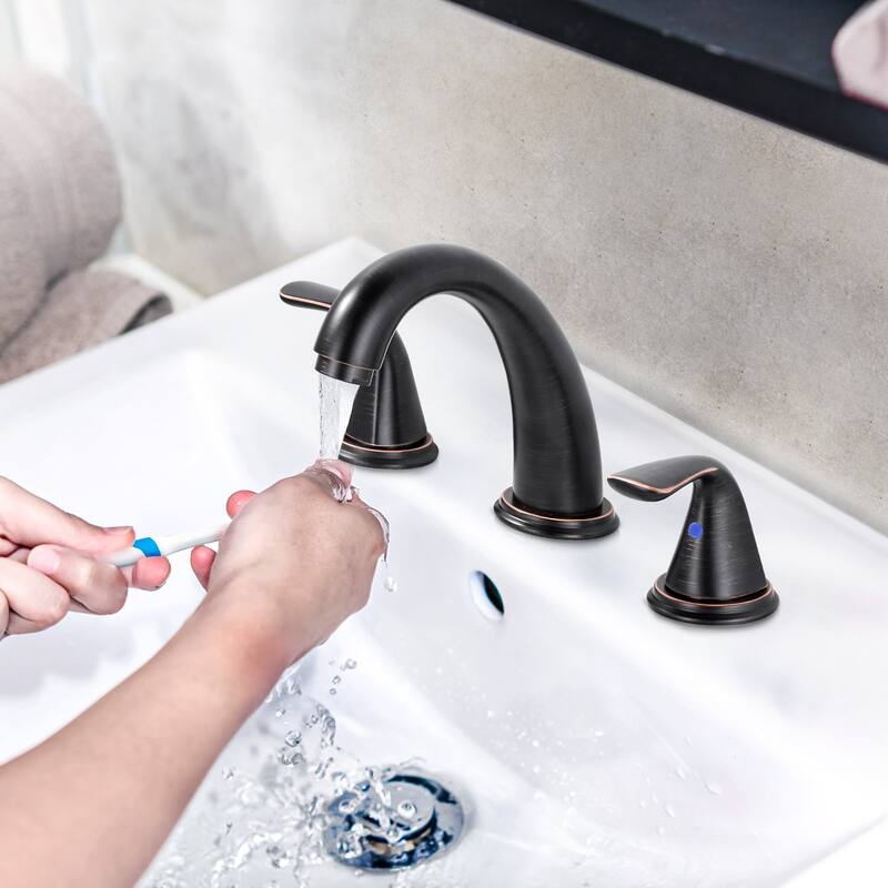 WOWOW Widespread Double Handle Bathroom Faucet