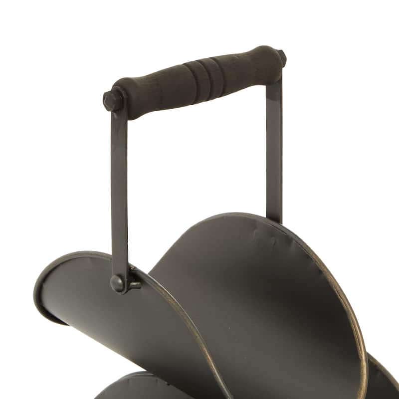 Metal 6 Bottle Wine Rack - Black - Roche River Decor - 14"W x 15"L x 13"H