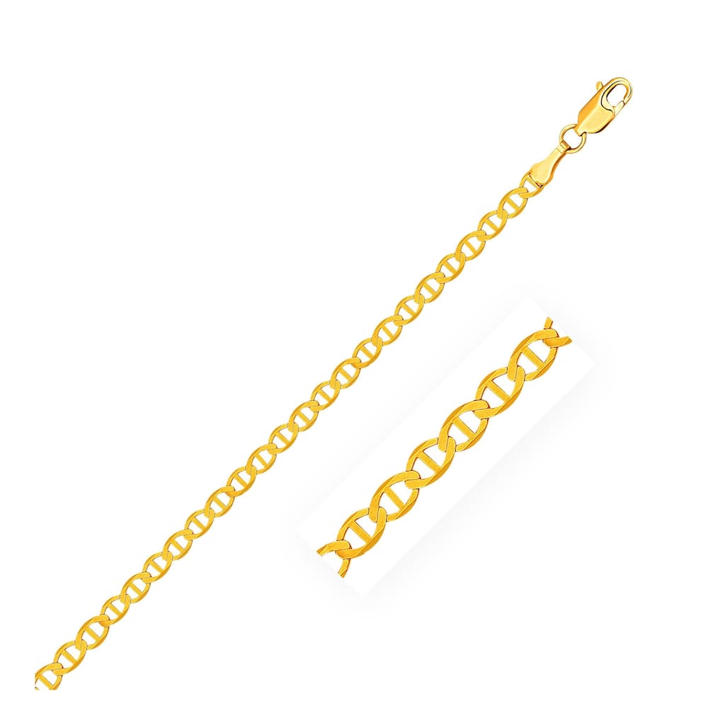 MayaMila 2.3mm 10k Yellow Gold Mariner Link Bracelet