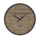 preview thumbnail 12 of 15, Brown Wooden Decorative Wall Clock with Gold Accents