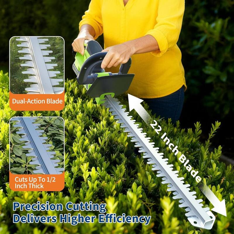 Electric Cordless Hedge Trimmer, Handheld Bush Trimmers for Gardening, Lawns