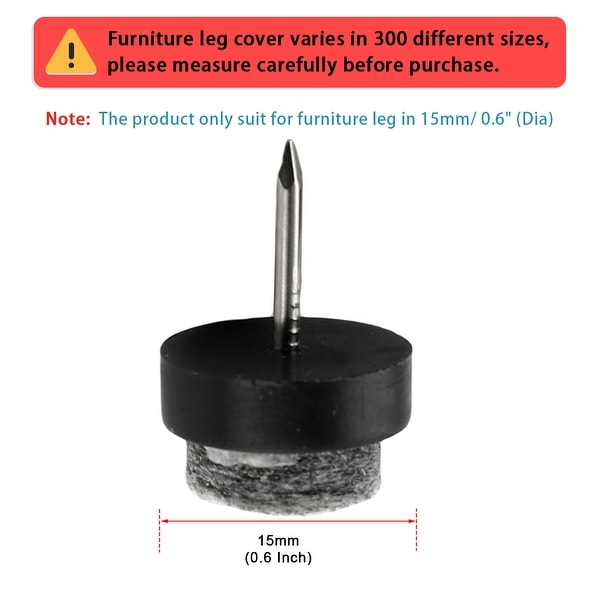 Furniture Desk Sofa Leg Nail Felt Pad Floor Protectors 15mm Dia 30