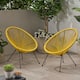 Anson Outdoor Steel Chairs w/ Hammock Rattan Seating (Set of 2) by Christopher Knight Home
