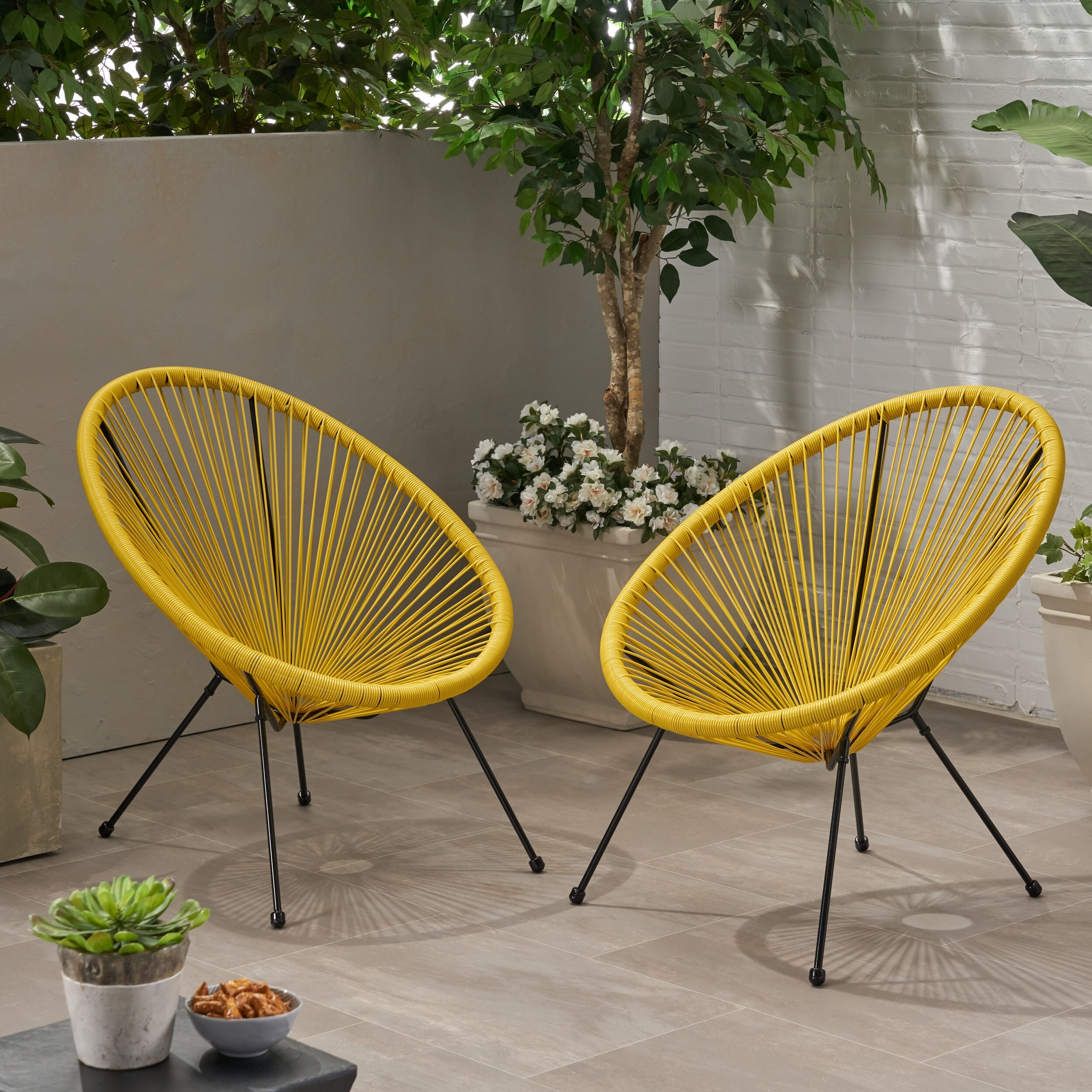 Anson Outdoor Steel Chairs w Hammock Rattan Seating Set of 2 by Christopher Knight Home Bed Bath Beyond 27569276