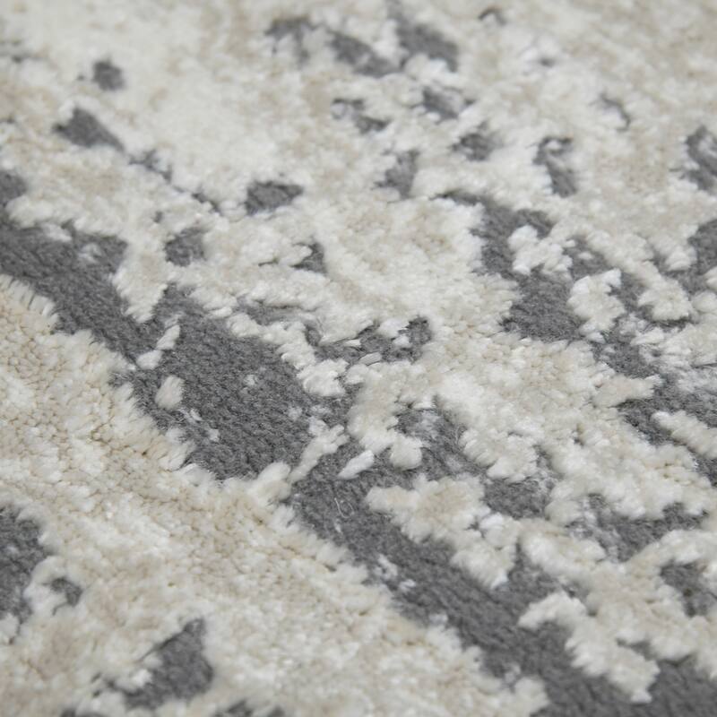 Sylvia Erica Gray/Blue Polyester Blend Performance Area Rug