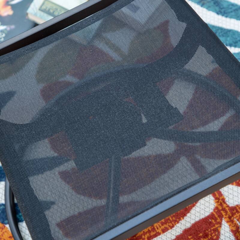 MAISON ARTS 2-Piece Metal Patio Dining Swivel Chairs with Cushions
