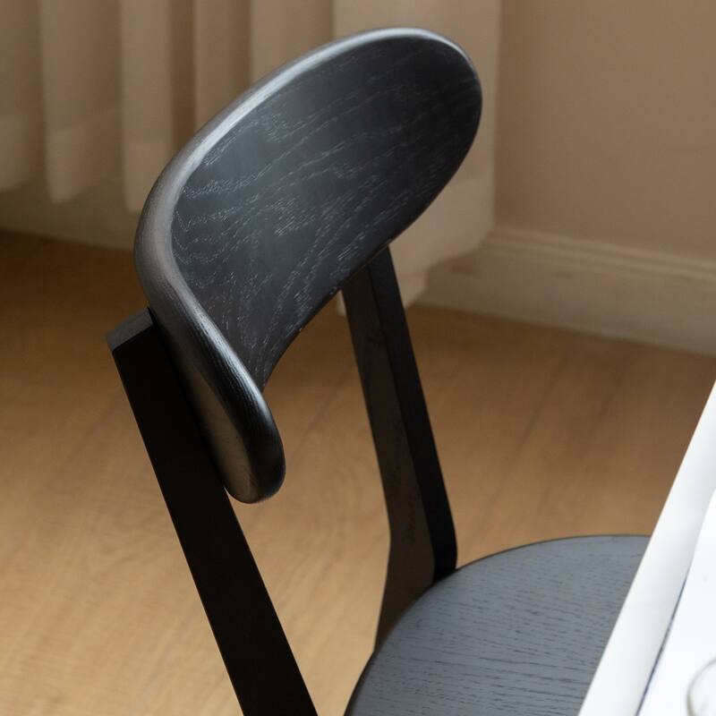 GDFStudio - Eliza Solid Oak Dining Chair with Comfortable Curved Back