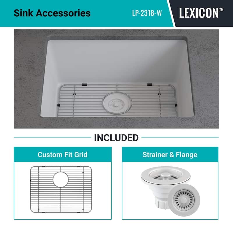 23" x 18" Quartz Kitchen Sink, Single Bowl Sink, Drop-in Sink, Undermount Sink, Granite Kitchen Sink, with Steel... - 23"x18"