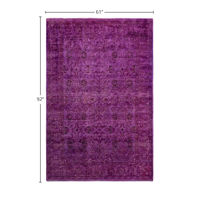 Contemporary Overdyed Wool Hand Knotted Area Rug - 5' 1" x 7' 8"