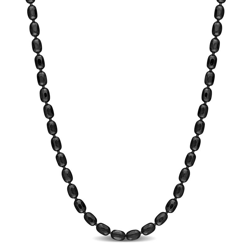 Miadora 1.8mm Oval Diamond Cut Necklace in Black Rhodium Plated Sterling Silver-24 in