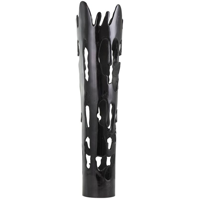 Aluminum Metal Drip Decorative Vase with Melting Designed Body - Silver, Gold or Black - Roche River Decor