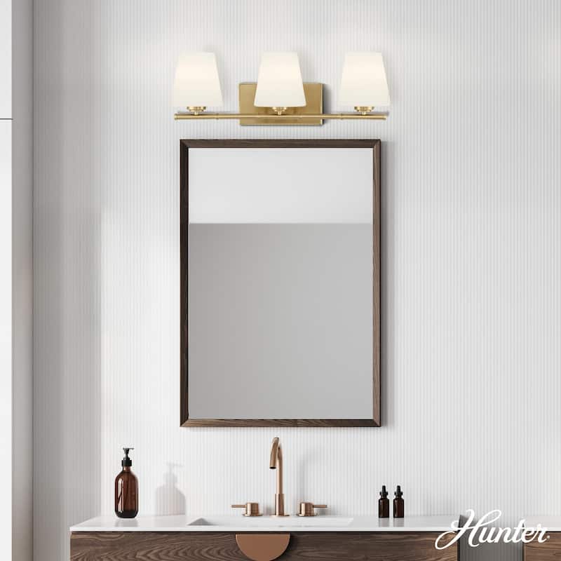 Hunter Fauna Grove 3-Light Bathroom Vanity Light - Modern, Transitional