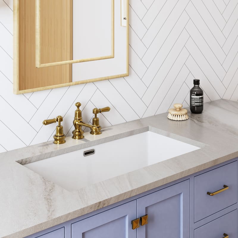 ClarityPure 27.56 in. x 15.75 in. Undermount Bathroom Sink in White Ceramic with Overflow Drain