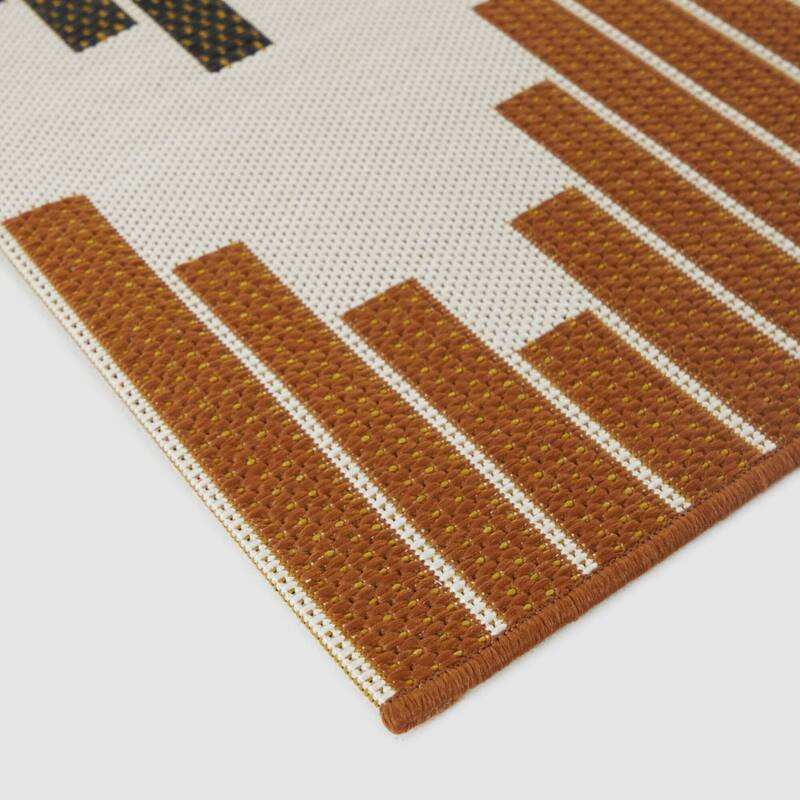 Barone Striped Trellis Indoor/Outdoor Area Rug