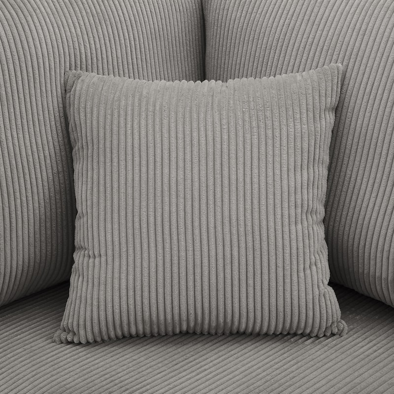 Corduroy Accent Chair with Ottoman Modular Couch Sectional Sofa