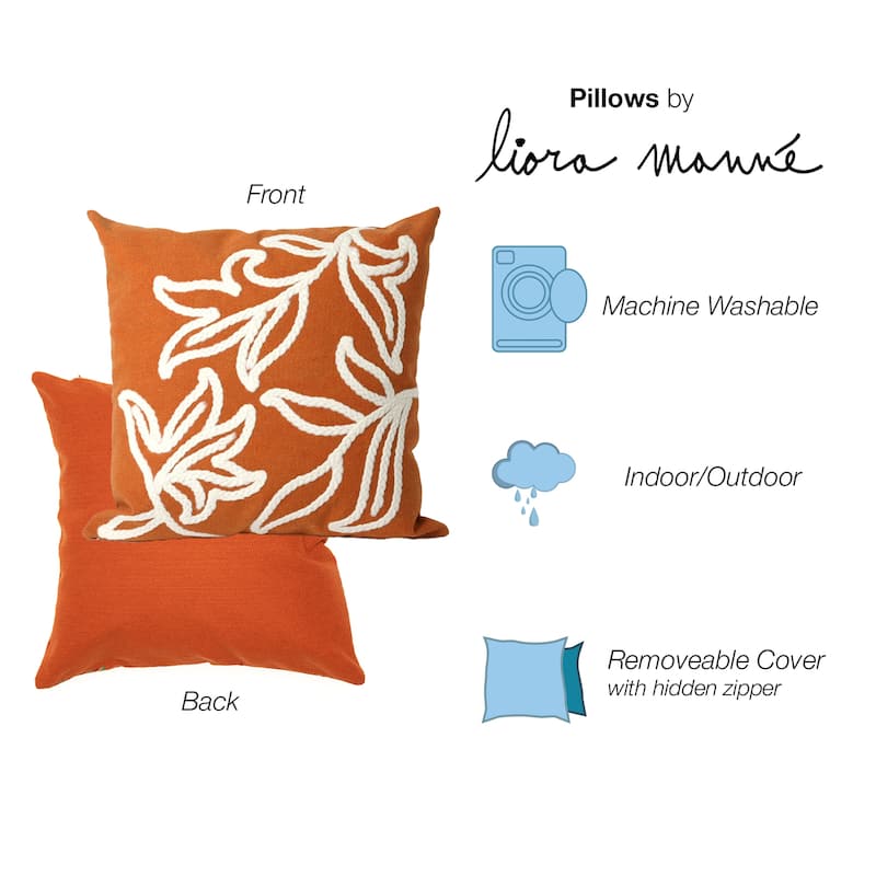 Liora Manne Visions I Windsor Indoor/Outdoor Pillow Orange 12"X20"