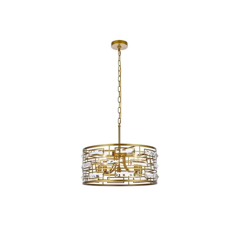 Elegant Lighting 1108D19 Kennedy 5 Light 19" Wide Crystal Pendant with