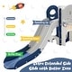 preview thumbnail 21 of 25, Kids Slide Playset Structure 9 in 1,Spaceship Set with Slide,Arch Tunnel,Ring Toss,Drawing Whiteboard,Basketball Hoop