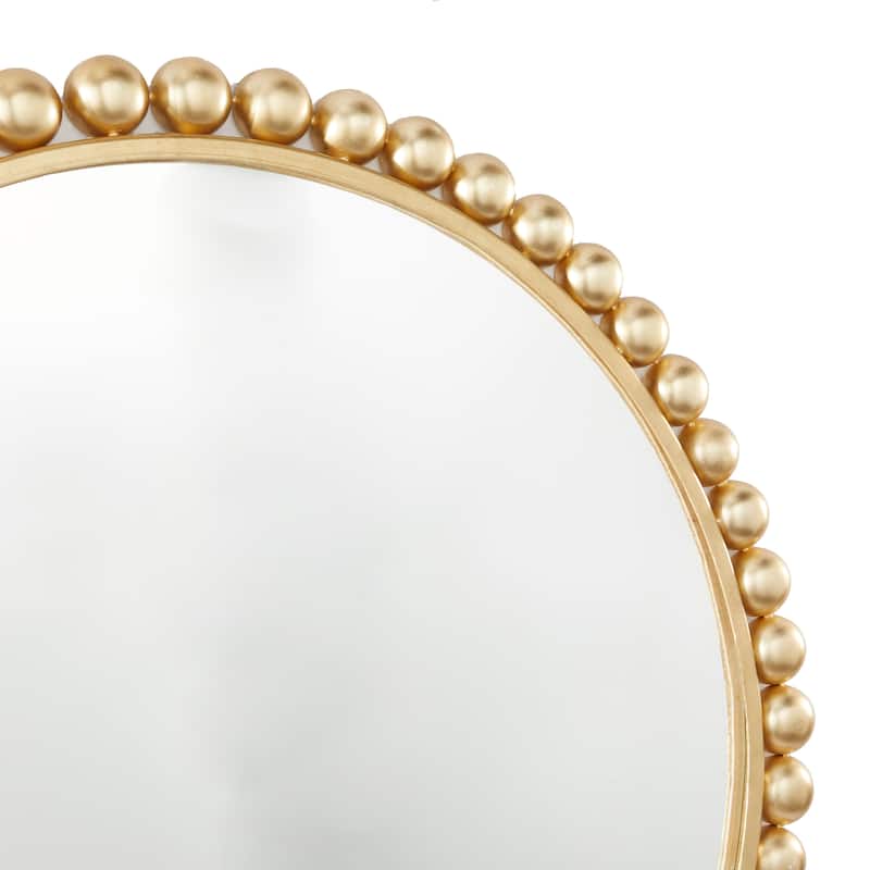 CosmoLiving by Cosmopolitan Metal Wall Mirror with Bead Detailing - Gold or Silver